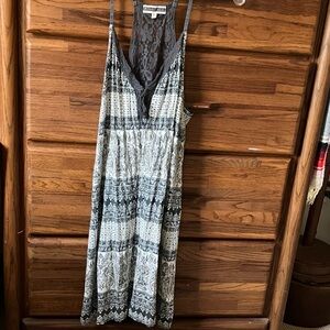 P.J. Salvage Charcoal Lace Women's nightwear. Grey & white with grey lace back